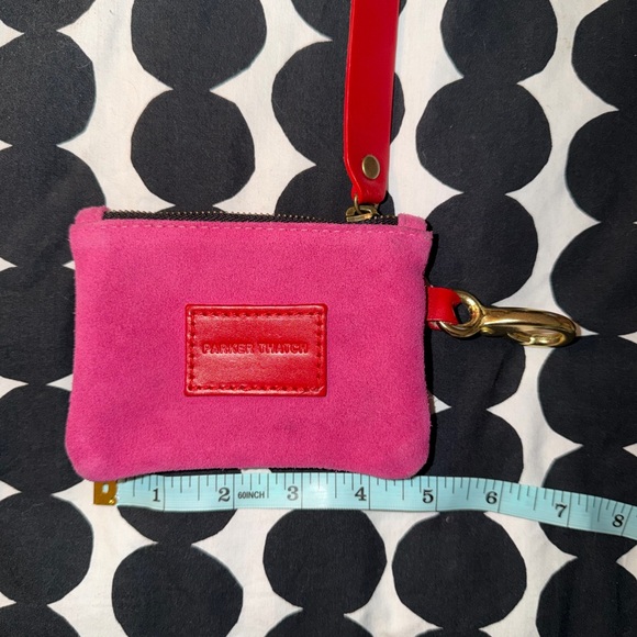 Parker Thatch Pink Suede Women's Clip on small zipper pouch - Picture 8 of 9